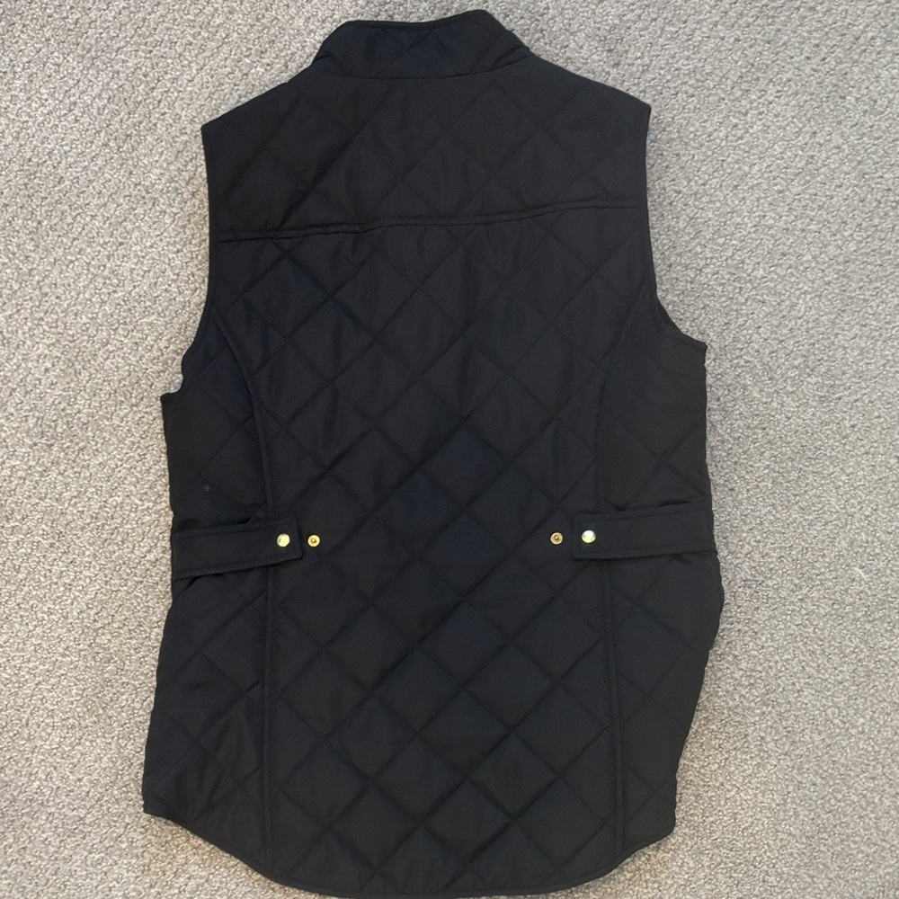 Crown & Ivy Black Quilted Vest with Gold Accents - Picture 3 of 3